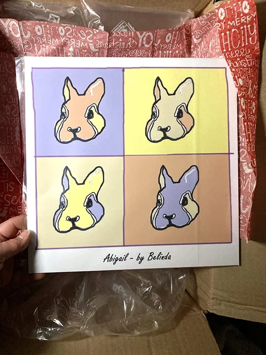 Wall hanging of Abigail by Belinda and Abigail